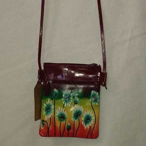 SUKRITI Hand Painted LEATHER crossbody Bag
